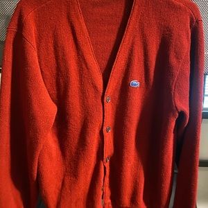 Red Lacoste Cardigan size M